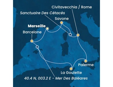 Croisière Méditerranée à bord du Costa Smeralda