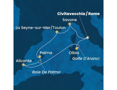 Croisière Méditerranée à bord du Costa Pacifica