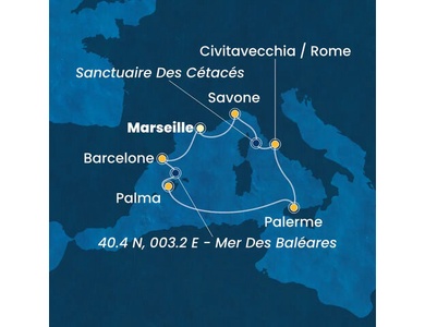 Croisière Méditerranée à bord du Costa Smeralda
