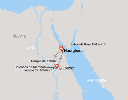 Combiné hôtels Éternelle Louxor aux récifs d'Hurghada 5* - 2