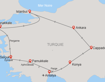 Circuit Grand Tour de Turquie 4* - Arrivée Antalya **** - 2