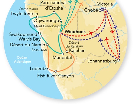 Splendeurs de Namibie et Séjour Chobe et Chutes Victoria 16J/13N - 2