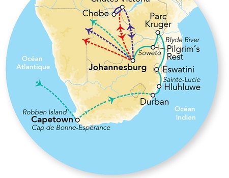 Immersion en Afrique du Sud & Extension Chutes Victoria & Chobe 16J/13N - 2026 - Limité à 12 pers. - 2