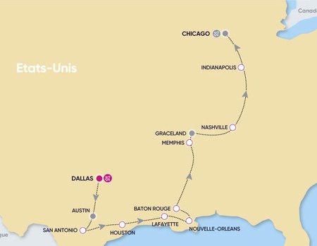 Circuit The American Way : de Dallas à Chicago 14 jours - 12 nuits - 2