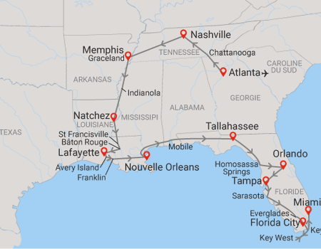 Circuit Panorama des Etats du Sud-Est Américain & extension Miami - 2