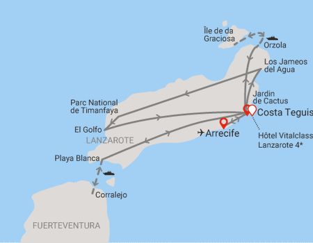 Circuit Entre plages et volcans de Lanzarote, logement au Framissima Evasion Vitalclass Lanzarote 4* - 2