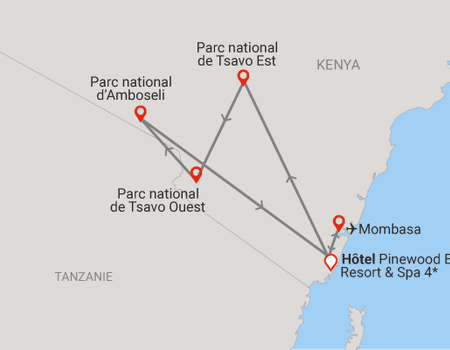Combiné circuit et hôtel Pinewood Beach Resort & Spa 4*sup avec 3 nuits safari Tsavo et Amboseli - 2