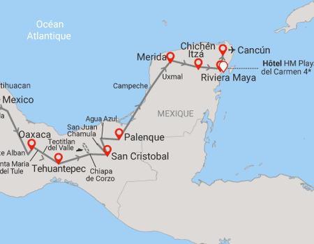 Circuit Entre civilisations aztèque et maya (avec 3 nuits au HM Playa del Carmen) **** - 2