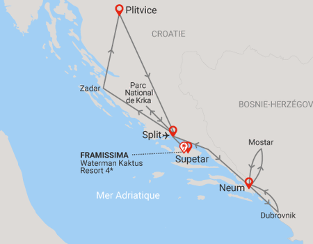 Combiné circuit et hôtel Beautés de l'Adriatique et extension 7 nuits Framissima Waterman Kaktus 4* - 2