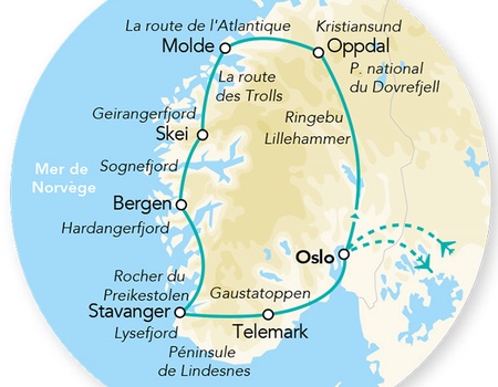 Circuit Merveilles de Norvège 10J/9N - 2