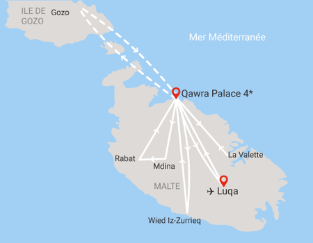 Circuit Couleurs de Malte - hôtel Qawra Palace 4* - 2