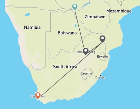 Circuit Légendes du Cap et de la savane + extension aux chutes Victoria **** - 2