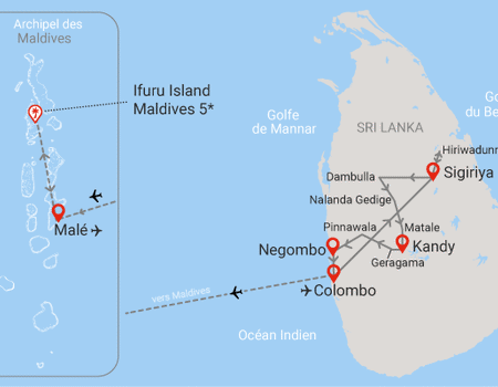 Combiné circuit et hôtel Coeur de Ceylan 3* & plage du Framissima Evasion Ifuru Island Maldives ***** - 2