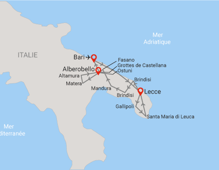 Autotour Routes des Pouilles secrètes en liberté, arrivée Bari **** - 2