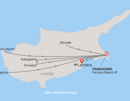 Circuit Découverte chypriote, logement Framissima Pernera Beach **** - 2