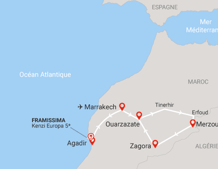 Combiné circuit et hôtel Boucles Sahariennes et extension Framissima Kenzi Europa ***** - 2