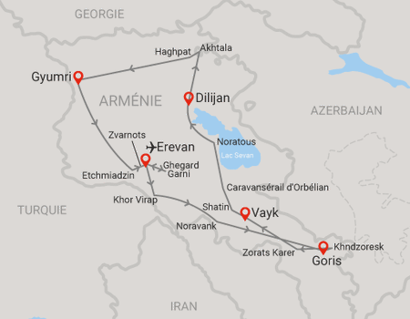 Circuit Le coeur ardent de l'Arménie (maximum 12 participants) *** - 2