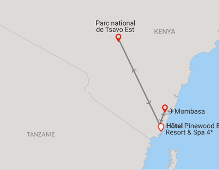 Combiné circuit et hôtel Pinewood Beach Resort & Spa 4*sup avec 1 nuit safari Tsavo Est - 2