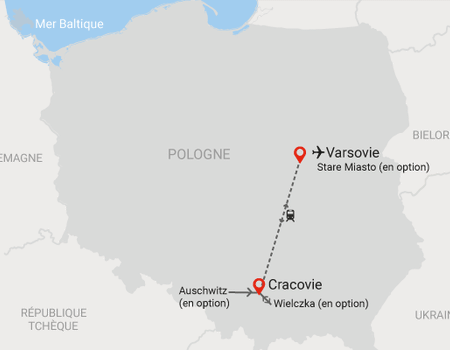 Circuit Voyage en liberté, escapade en train de Varsovie à Cracovie 4* - 2