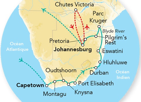 Circuit Merveilles d'Afrique du Sud et Extension Chutes Victoria 18J/15N - 2
