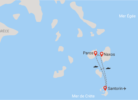 Combiné hôtels Combiné 3 îles : Santorin - Paros - Naxos en 15 jours en 2* et *** - 23