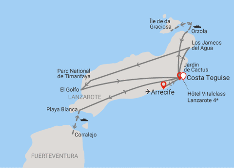 Circuit Entre plages et volcans de Lanzarote, logement au Framissima Evasion Vitalclass Lanzarote 4* - 2