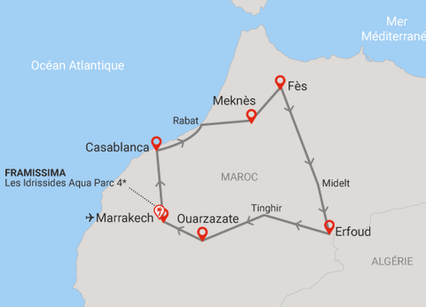 Circuit Richesses des villes impériales au grand sud marocain + extension Framissima Idrissides Aqua Parc **** - 31