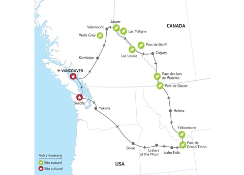 Circuit Rocheuses américaines, canadiennes et Yellowstone - Sens Vancouver | Vancouver - 16