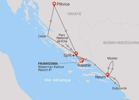 Combiné circuit et hôtel Beautés de l'Adriatique et extension 7 nuits Framissima Waterman Kaktus 4* - 23