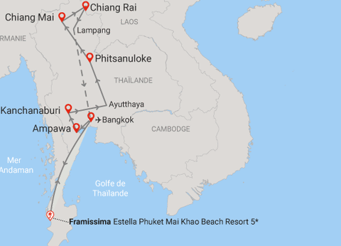 Combiné circuit et hôtel Beautés de Thaïlande + extension Framissima Évasion Estella Phuket Mai Khao Beach Resort - 2