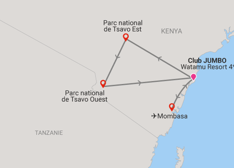 Hôtel Jumbo resort Watamu 4* et Safari 2 nuits - 17