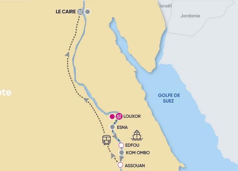 Combiné Les Mystères de l'Egypte 5* - train wagon-lit - 2