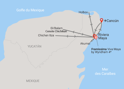 Circuit Beautés mayas et plage des Caraïbes (Logement au Framissima Évasion Viva Maya by Wyndham) **** - 2