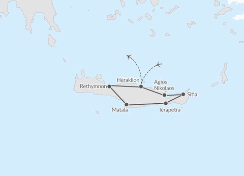 Autotour le tour de Crète en liberté en hôtels 2/3*(NL) - 8J/7N - 2