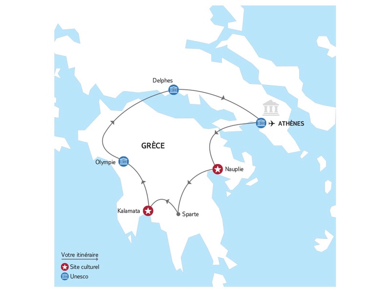 Circuit Grèce Road Trip Athènes et le Péloponnèse Catégorie standard Grèce continentale