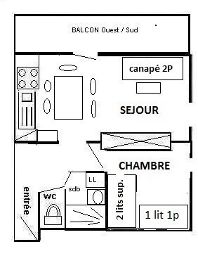 2 Pièces 5 pers - WIFI - LE MONT-BLANC - PLAGNE CENTRE - ref 151MB - 6