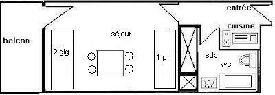 Studio 3 pers 3 couchages LE FRANCE - PLAGNE CENTRE - ref 844FR - 2