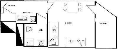 Studio 2/3 pers. 3 couchages LE FRANCE - PLAGNE CENTRE - ref 305FR - 2