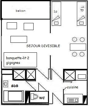 Studio 3/4 people - LE SQUAW VALLEY - PLAGNE VILLAGES - ref 040SQ - 9