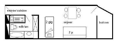Studio 3/4 pers. 4 couchages PLAGNE AIME 2000 - ref H30A2 - 2
