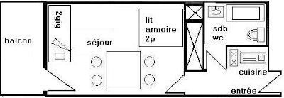Studio 3/4 pers. 4 couchagesLE FRANCE - PLAGNE CENTRE - ref 441FR - 2