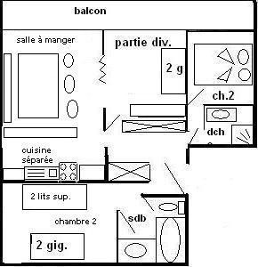 Appartement 3/4 pièces 8 pers - L'EVEREST - PLAGNE CENTRE - ref 124EV - 2