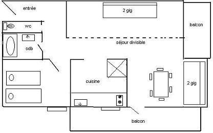2 Pièces divisible 6 pers - LES AOLLETS - PLAGNE VILLAGES - ref 206AO - 8
