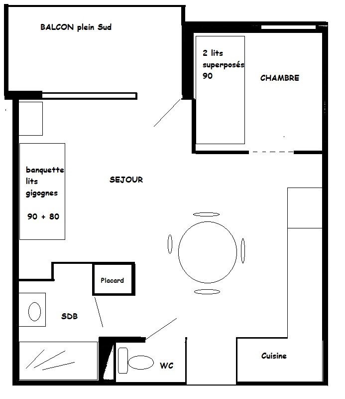 Studio + cabine 4/5 pers - LE SQUAW VALLEY - PLAGNE VILLAGES - rénové - ref 042SQ - 10