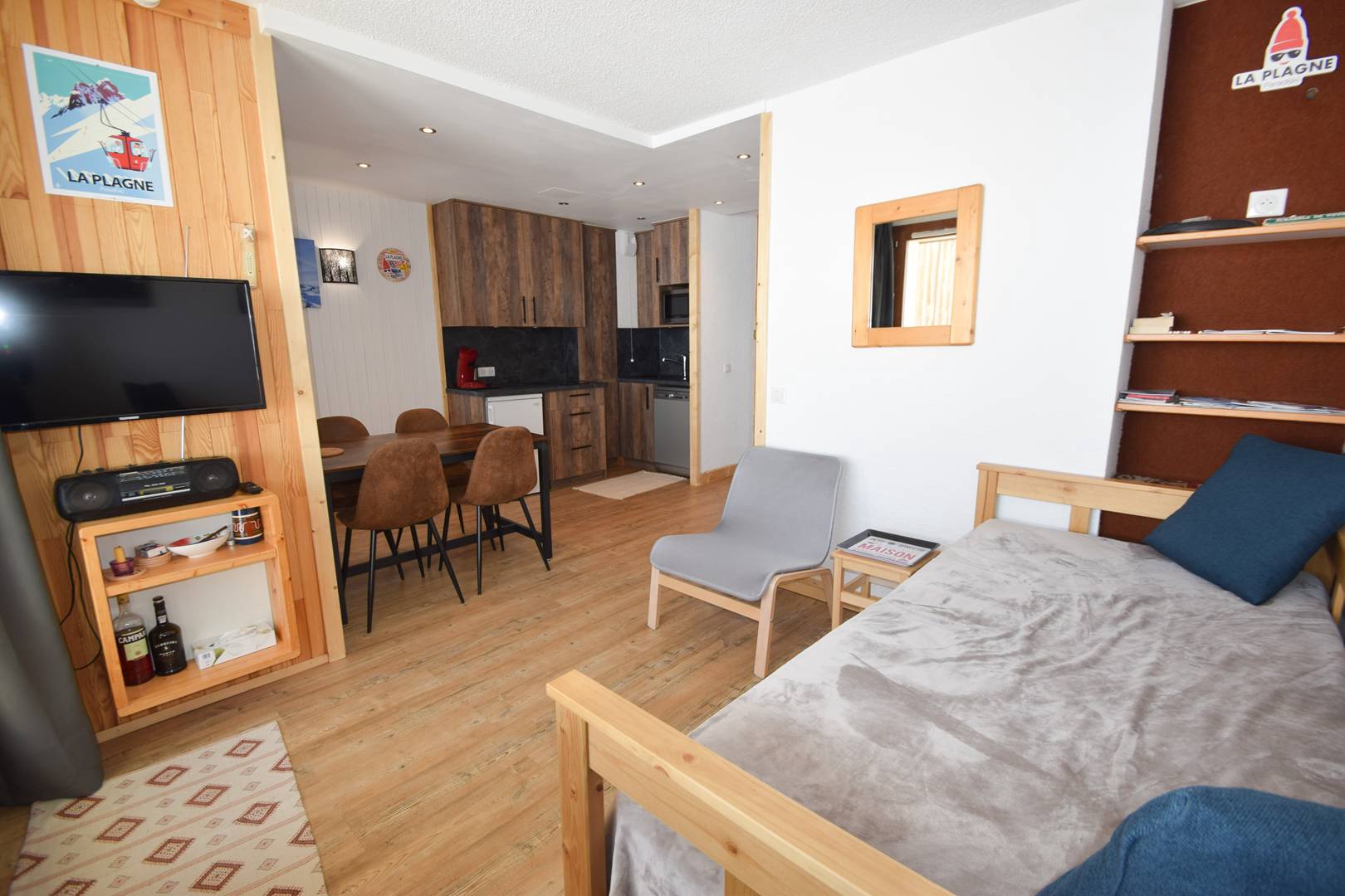Studio + cabine 4/5 pers - LE SQUAW VALLEY - PLAGNE VILLAGES - rénové - ref 042SQ - 3