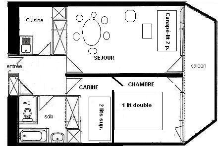 2 Pièces + cabine 6 pers - LE FRANCE - PLAGNE CENTRE - ref 830FR - 9