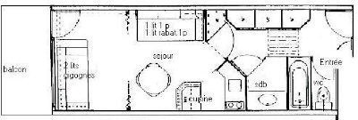 Studio 3/4 pers - Entrée Flèche - PLAGNE AIME 2000 - ref F21A2 - 6