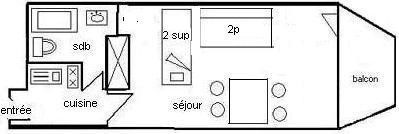 Studio 3/4 pers. 4 couchages PLAGNE AIME 2000 - ref J49A2 - 6