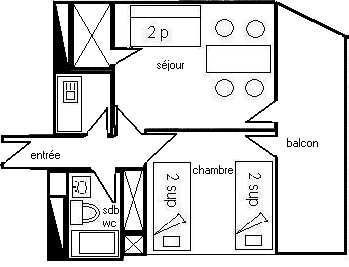 2P 5 pers. 5 couchages PLAGNE CENTRE - ref 817FR - 2