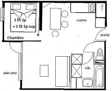Div. ou 2P 4/5 pers. PLAGNE VILLAGES - wifi inclus - ref 010PS - 2